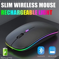 Portable Bluetooth 5.0 Wireless Mouse 2.4G with USB Receiver for Tablets, Cell Phones and Computers