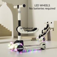 3 Wheels Kick Scooter for Kids and Toddlers Girls &amp; Boys, Adjustable Height, Learn to Steer with Extra-Wide PU LED Flashing Wheels for Children from 2 to 12Year-Old.