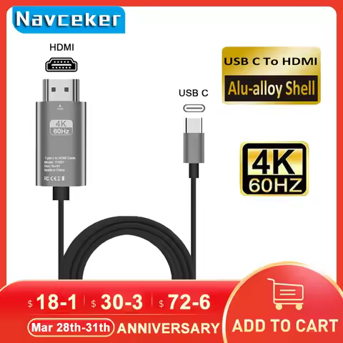 2026 Best USB C 3.1 to HDMI 4K Adapter Cables Type C to HDMI Cable for MacBook Samsung Galaxy S9/S8/