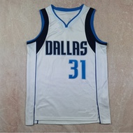 Jersi Dallas Mavericks Thompson White No. 31 Gaya Dallas Baharu