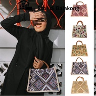 Beg Telekung Wanita Batik Canvas Women Travel Office Outer Sling Shoulder Bag Handbag Tote Pack Doorgift