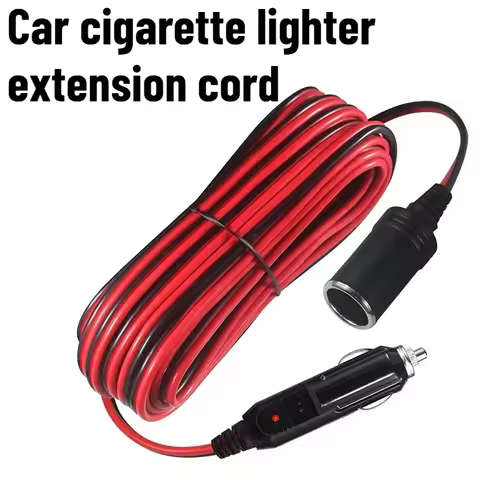 3-Meter Cigarette Lighter Extension Cord 12V/24V Universal Plug Adapter 16AWG Heavy Duty Vehicle Ext