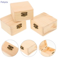 Fstyzx 8x8x4.7cm Plain Natural Wooden Paing Box Storage Box Gift Box Wooden Storage Box Home Sundrie