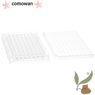 COMOWAN 1/5Pcs Tissue Culture Plate, 96 Well Flat Bottom Experiment Instrument Tools, with Lid Plast