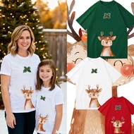 Ai APPAREL - DEER CHRISTMAS T-SHIRT CHRISTMAS GIRL'S CHRISTMAS T-SHIRT