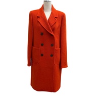 成色極佳 ★ WEEKEND MaxMara 501616136 100% 羊毛max花呢雙排扣大衣，橘色，40 碼，正品，女款