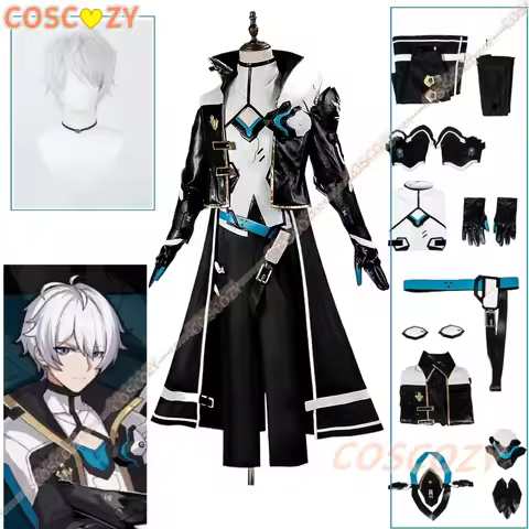 Honkai Impact 3 Kevin Kaslana Cosplay Costumes Wig Halloween Man Cape Coat Top Pants Cloak Gloves Ke