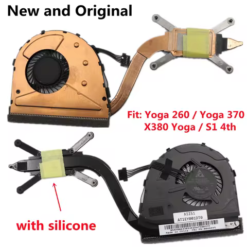 New Original CPU Cooling Cooler Fan Heatsink for Lenovo ThinkPad Yoga 260 370 X380 Yoga S1 4th Lapto