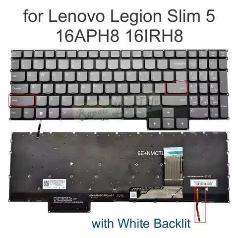 US FR AZERTY Backlit Keyboard for Lenovo Legion Slim 5 16APH8 82Y9 16IRH8 82YA Laptop, French Belgia