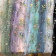 New Mesh Floral Butterfly Embroidery Fabric Soft Mesh Embroidery Fabric for Dress Fashion Embroidery