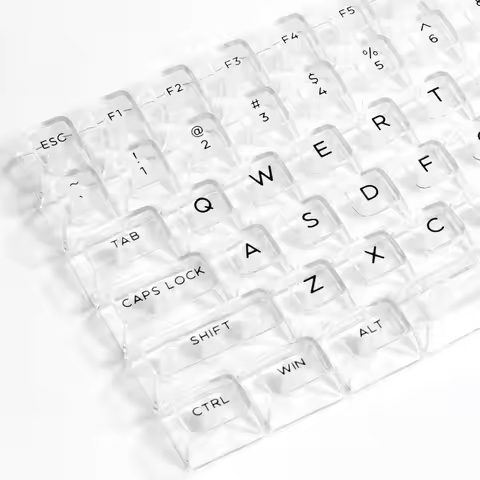 132 Keys Crystal Transparent ISO Layout Keycaps For MX Switch Mechanical Gaming Keyboard CBSA Profil