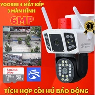 Camera 3 MẮT KÉP Ngoài Trời Yoosee 6MP - Kết nối WIfi nhanh chóng - Xem 3 màn hình cùng lúc - Bảo hà
