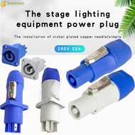 LONTIME Powercon Connector, 250V 3 PIN NAC3FCA NAC3FCB AC Male Plug, 3 Pin Male Plug 20A Blue White Socket Audio Power Plug Connector Stage Light LED Screen