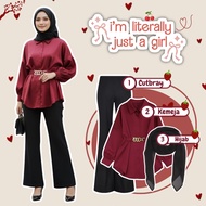 KEMEJA Hangout 3in1 Casual (Chain Shirt, Cutbray, Bella Square) One Set Korean Style Latest - KA17