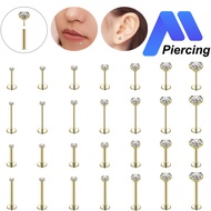 1 Piece Stainless Steel Labret Piercing - Nose Lip Ring 16G/18G/20G Crystal Piercing Helix/Counch/Da