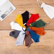 Unisex Korean Iconic Minimal Design Ankle Socks | Plain Socks | Socks with Line Design (10 Pairs)