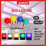 LED Mini Bulb B22 Mentol Raya Warna Warni Lampu Raya 3W Kedai makan aaronshop