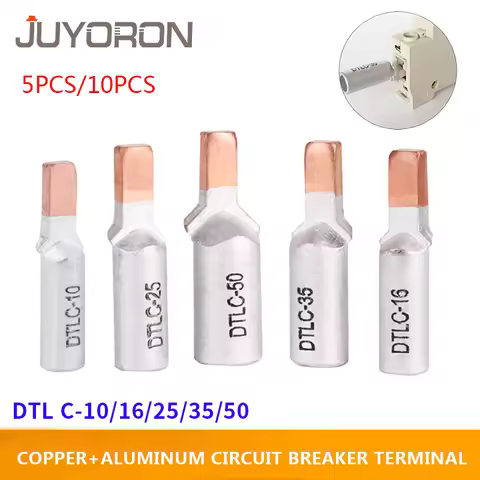 DTL C45-10/16/25/35/50 mm2 Circuit Breaker Copper Aluminum Cable Terminal Bare Terminal Cable Lugs W