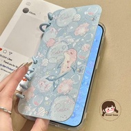 Dolphin Flip Book Phone Case For Samsung Galaxy S25 S24 S23 Ultra A55 A54 A53 A52 A52S A35 A34 A33 A