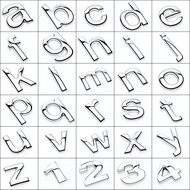 Suitable for Car Uppercase Lowercase Letter Stickers English Letters Car Stickers Number Mark Word S