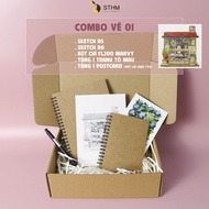 Sổ tay vẽ chì - Sketchbook - Giấy kem trơn 130gsm - STHM stationery