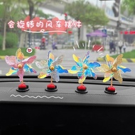 Wind Turnable Electric Battery Decorations Small Wind Motorcycle Bicycle Creative Cute Car Ornaments
