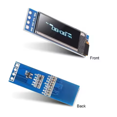 I2C 0.91 Inch I2C SSD1306 White / BLU OLED Screen Driver DC 3.3V~5V for Arduino