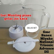 GLASS GLASS, BLENDER SET, BLENDER BLADE 6 WHITE RUBBER GEAR, Chopper, Chopper, Coper, JUICE, Mountin