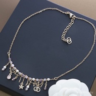 D D8CK Ch ** el Simple Temperament Water Drop Star Diamond C Colorful Beads Tassel Necklace Necklace