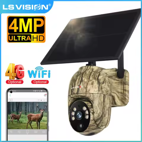 LS VISION 4MP WIFI/ 4G SIM Solar Security Cameras Wireless Outdoor 2K Night Vision Animal Tracking 3