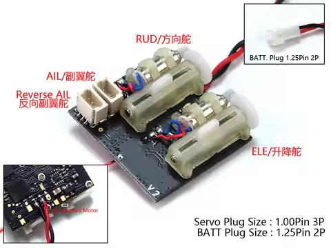 AEORC S-FHSS Mini 4-Channel Receiver with Integrated Linear Servo and 5A/1S Brushed ESC 4CH Micro DS
