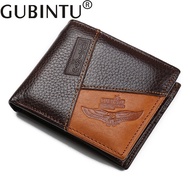 GUBINTU Genuine Leather Men Wallets Coin Pocket Zipper Real Men Leather Wallet
