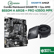GIGABYTE B550M H ARGB Mainboard ComBo + AMD Ryzen 3 PRO 4350G MPK Cpu | Genuine Genuine |