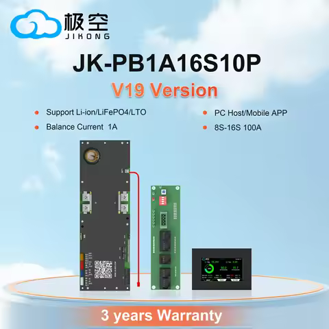 JIKONG BMS JK-PB1A16S10P 8S 8S/16S 24V 48V LiFePo4 Li-Ion Battery 100A Household Energy BMS to Inver