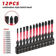 TEMU Industrial-grade S2 Alloy Steel Screwdriver Bit Set | 1/4"" Hex Shank Magnetic Impact Bits (hrc