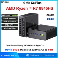 GMKtec K8 Plus Mini PC R7 8845HS Windows 11 DDR5 5600Mhz 512GB PCIe4.0 Nvme SSD WIFI6E BT5.2 4K HD