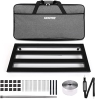 GHOSTFIRE แท่นเหยียบกีตาร์อลูมิเนียมอัลลอยด์ 2.2ib บอร์ดเหยียบเอฟเฟกต์แสงซุปเปอร์ 27.5x11.8 พร้อมกระ