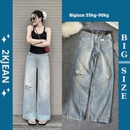 Women's ripped wide-leg jeans Bigsize 55kg-90kg, high quality QC products, fashionable wide-leg styl