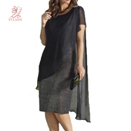 fulaide- Prom Dress Oblique Cape Sleeve Cloak Sleeve Prom Dress