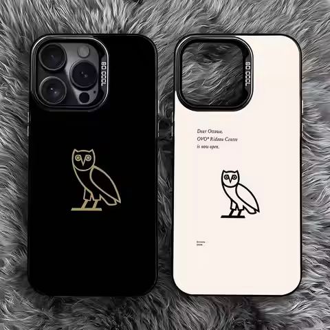 D-Drake O-OvO OWL Phone Case For iPhone 16,15,14,13,12,11,Pro,Max,Plus,Mini,SE Anti Fall Black Matte