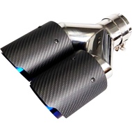 Carbon Fiber Exhaust Tip Dual Outlet Y-style Exhaust Muffler Tips,2.5 Inch(63mm) Inlet 3.5 Inch(89mm