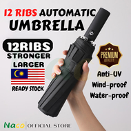 12 Ribs Umbrella Automatic Anti-UV Umbrella Windproof Foldable Umbrella Payung besar Folding Umbrell