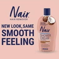 ของแท้100% Nair hair remover sensitive formula shower cream natural coconut oil+vitamin e 357g.