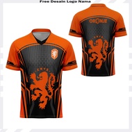 Atasan Kaos Polo Jersey Fantasy Belanda Home Berkerah Wangki Fullprinting Premium