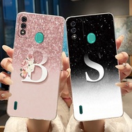Case For itel A48 Back Cover Clear Silicone Luxury Elegant Letter Soft TPU Phone Case For itel A 48 