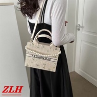 ZLH-กระเป๋าสะพายเรียบง่าย/กระเป๋าใบเล็กโซ่มุก/ทำงาน/มี 2 สีให้เลือก/กระเป๋าสี่เหลี่ยมใบเล็กใหม่