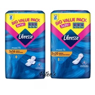 Libresse Maxi 24cm Wing (3x16s)/Non Wing (3x20s) Disposable Sanitary Pad Tuala Wanita Pakai Buang