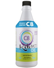 KetoMCT Premium C8 Caprylic Acid MCT oil, manufactured in USA, 32 oz, The Most Potent MCT on the Mar