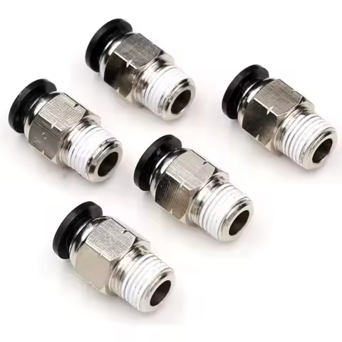 PC4-01 Push-to-Connect Pneumatic Fittings, 4mm Tube X 1/8 NPT Thread, Straight Quick Connect Air Hos