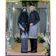 baju kurung SET NIKAH/TUNANG KURUNG MODEN SONGKET WALINONG SARI+BAJU MELAYU JEBAT EKSKLUSIF (BLACK)